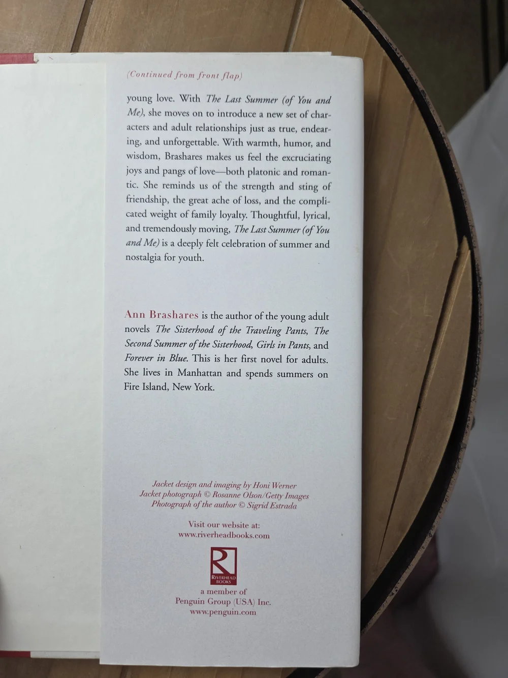 Hardback ..Ann Brashares 